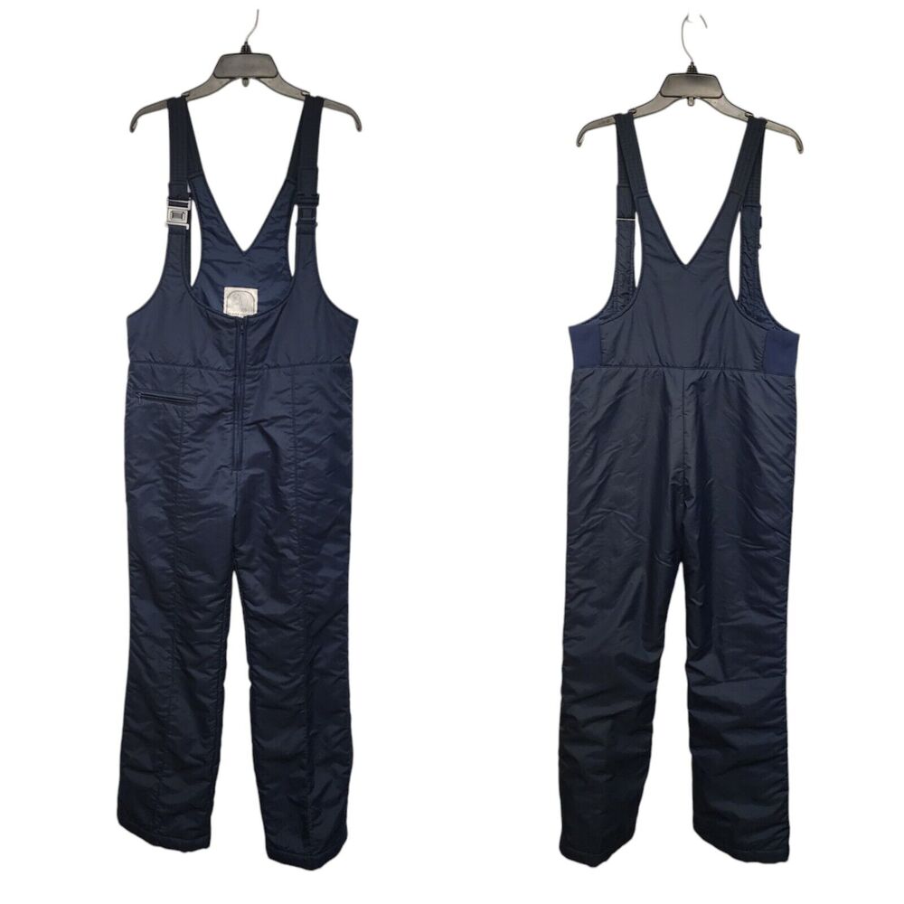 Beaver Creek Bib Overall Pants Mens Medium Navy Blue Nylon Snow Ski Coveralls